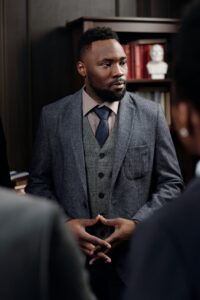 businessman looking sideways